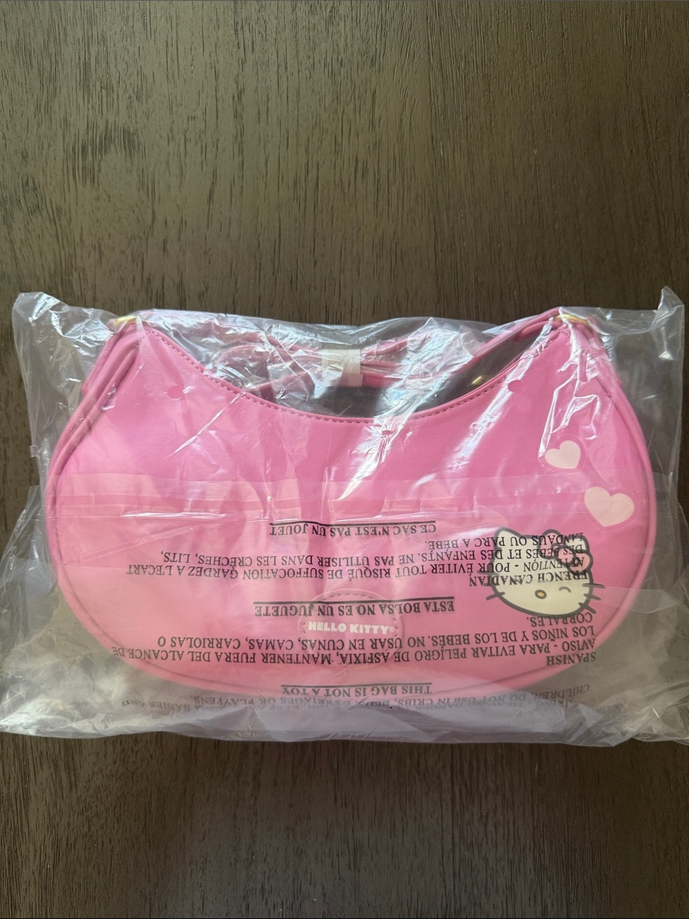 Pink Hello Kitty Shoulder Bag with Heart Detail